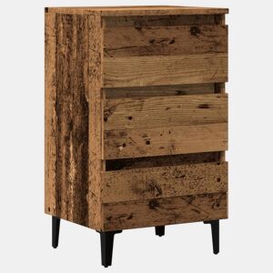 Soluna Home - Mesas de cabeceira Madeira trabalhada e metal 40 x 35 x 69 cm