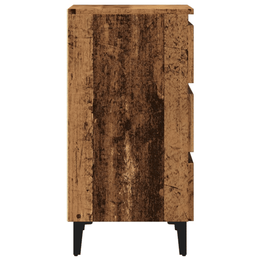 Soluna Home - Mesas de cabeceira Madeira trabalhada e metal 40 x 35 x 69 cm