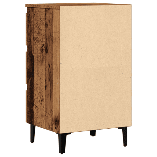 Soluna Home - Mesas de cabeceira Madeira trabalhada e metal 40 x 35 x 69 cm