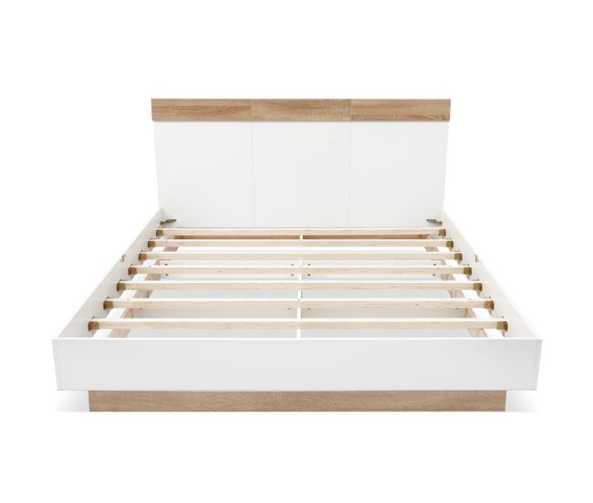 Cama para adultos 140x200 cm - cama flotante con somier - estructura de madera - blanco