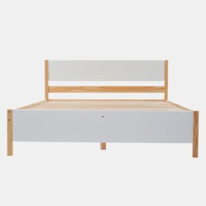 Estrado de madeira para cama de casal 140x200 cm - Branco