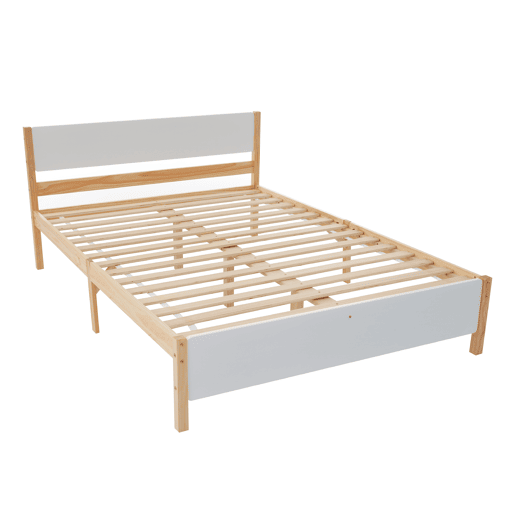 Estrado de madeira para cama de casal 140x200 cm - Branco