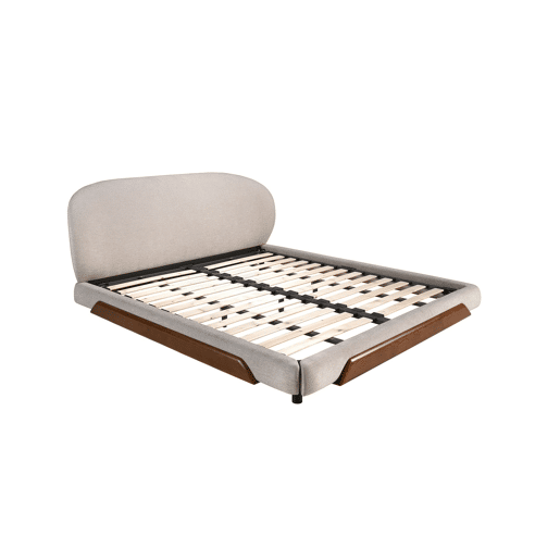 Cama em tecido cinza claro Angel Cerdá modelo 7222