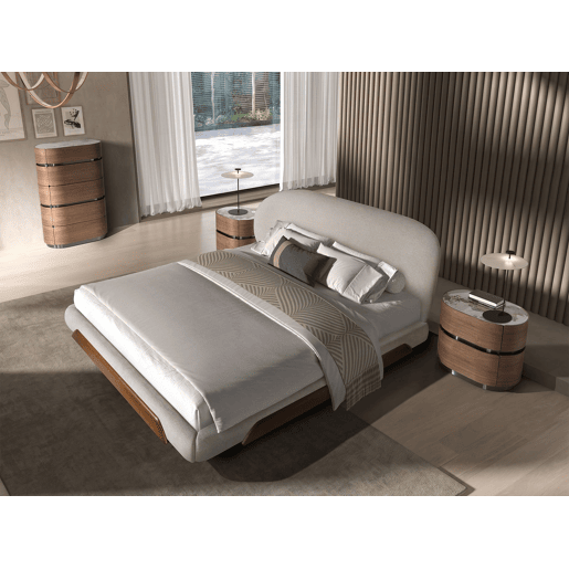Cama em tecido cinza claro Angel Cerdá modelo 7222