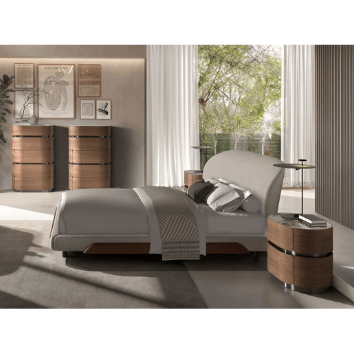 Cama em tecido cinza claro Angel Cerdá modelo 7222
