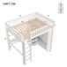 Cama alta para niños 145x205 Cama alta para niños 145x205 Blanco