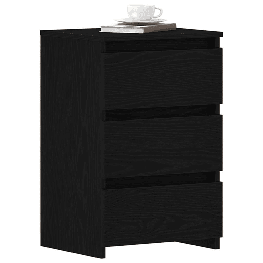 Soluna Home - Mesitas De Noche Madera Negro Madera 40 x 35 x 62,5 cm