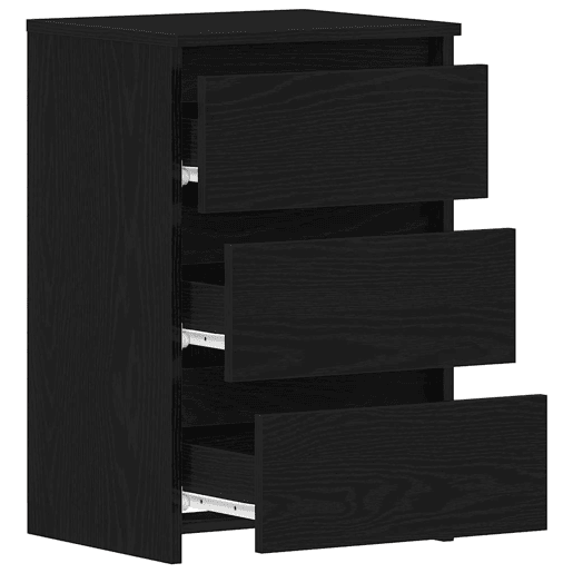 Soluna Home - Mesitas De Noche Madera Negro Madera 40 x 35 x 62,5 cm