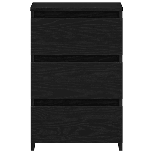 Soluna Home - Mesitas De Noche Madera Negro Madera 40 x 35 x 62,5 cm