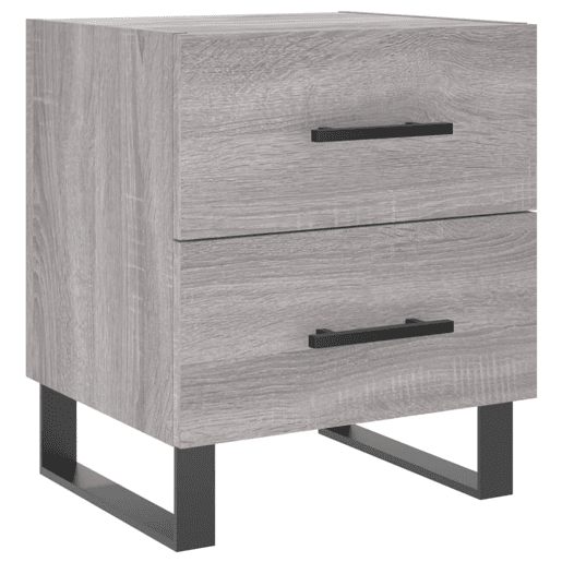 Soluna Home - Mesas de cabeceira Madeira trabalhada e ferro 40 x 35 x 47,5 cm