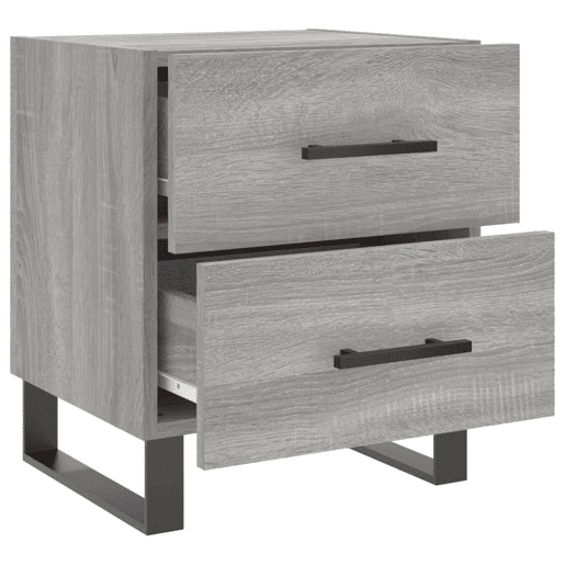 Soluna Home - Mesas de cabeceira Madeira trabalhada e ferro 40 x 35 x 47,5 cm