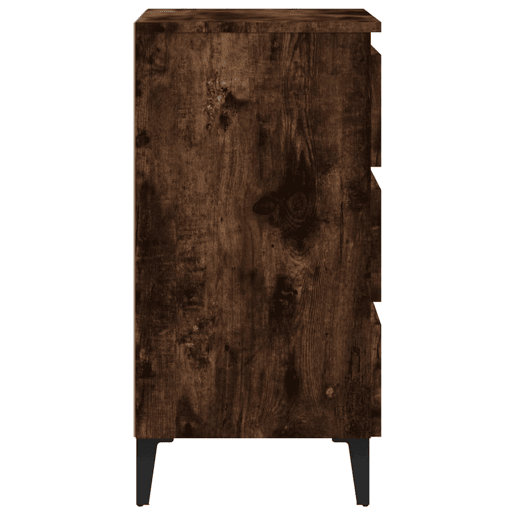 Soluna Home - Mesas de cabeceira Madeira trabalhada e metal 40 x 35 x 69 cm