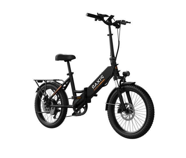Pixar rusher 250w 48v 12.8ah 20x3 bicicleta eléctrica negra freno de disco