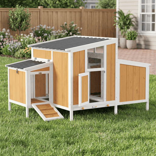 PawHut Galinheiro de Madeira Galinheiro de Exterior para 2-4 Galinhas com Casa Principal Ninho Bandeja Amovivel e Telhado Impermeável 145x90x92 cm Madeira PawHut Galinheiro de Madeira Galinheiro de Exterior para 2-4 Galinhas com Casa Principal Ninho Bandeja Amovivel e Telhado Impermeável 145x90x92 cm Madeira