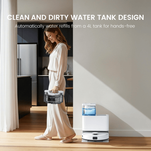 Teendow D63S Ultra aspirador robô 10000Pa com base - Branco