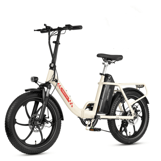 Bicicleta Elétrica MAXTURN MULE - Motor 250W Bateria 48V20AH 20 Travão A Disco Mecânico - Branco