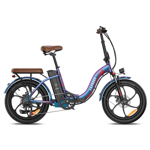 Bicicleta Elétrica FAFREES F20 Pro - Motor 250W Bateria 36V20Ah Pneus De 20u201D Travões A Disco Mecânicos - Aurora Azul