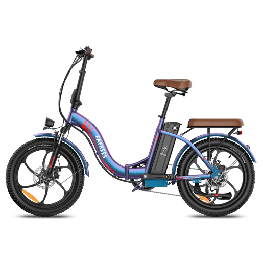 Bicicleta Elétrica FAFREES F20 Pro - Motor 250W Bateria 36V20Ah Pneus De 20u201D Travões A Disco Mecânicos - Aurora Azul