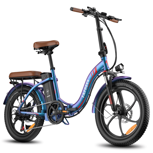 Bicicleta Elétrica FAFREES F20 Pro - Motor 250W Bateria 36V20Ah Pneus De 20u201D Travões A Disco Mecânicos - Aurora Azul