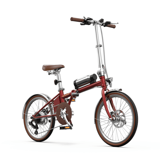 Bicicleta Elétrica ONESPORT OT02 PRO - Motor 250W Bateria 36V5.2AH Pneus De 20u201D Travões A Disco Mecânicos - Vermelho
