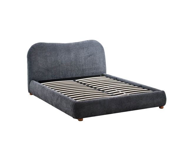 Canapé matrimonio tapizado con cabecero greta - color gris oscuro - homekit