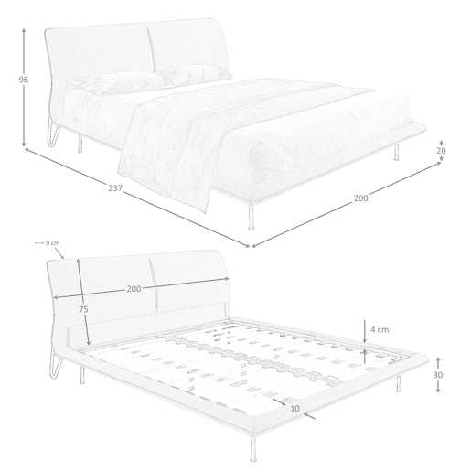 ANGEL CERDA Cama estofada moderna ANGEL CERDA Cama estofada moderna