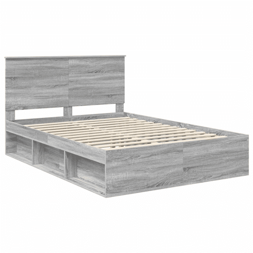 Estrutura da Cama de casal simple com cabeceira Cinza Sonoma 160 x 200 cm