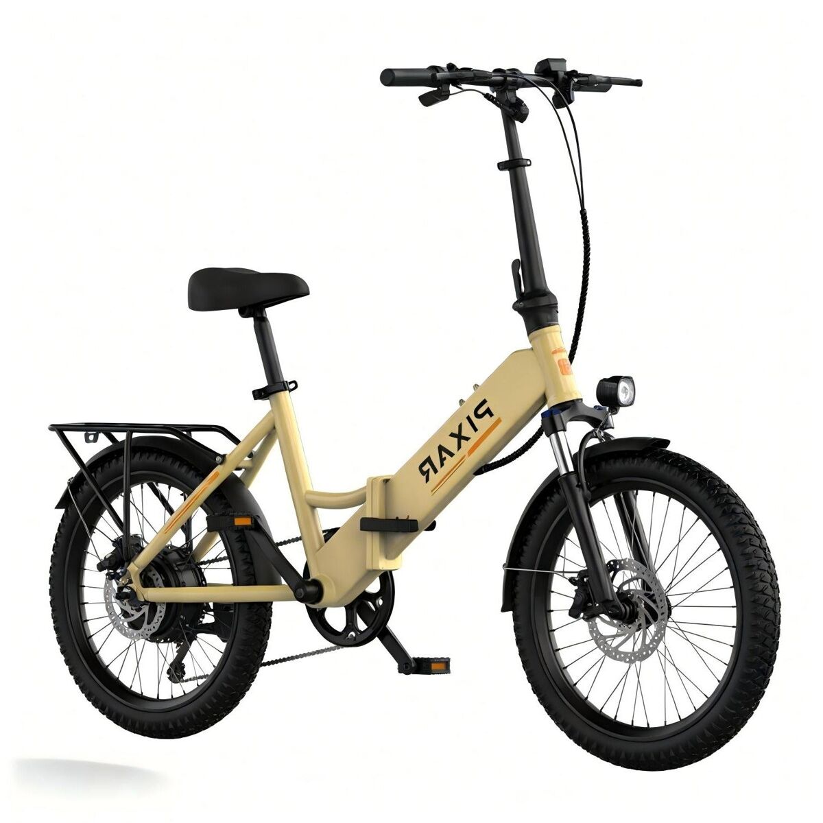 Pixar rusher 250w 48v 12.8ah 20x3 bicicleta eléctrica amarilla freno de disco