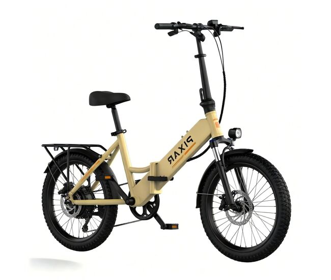 Pixar rusher 250w 48v 12.8ah 20x3 bicicleta eléctrica amarilla freno de disco