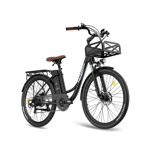 Bicicleta Elétrica FAFREES F26 Lasting - Motor 250W Bateria 36V25Ah 26x1.95 Polegadas Pneus Travões de Disco Mecânicos - Preta