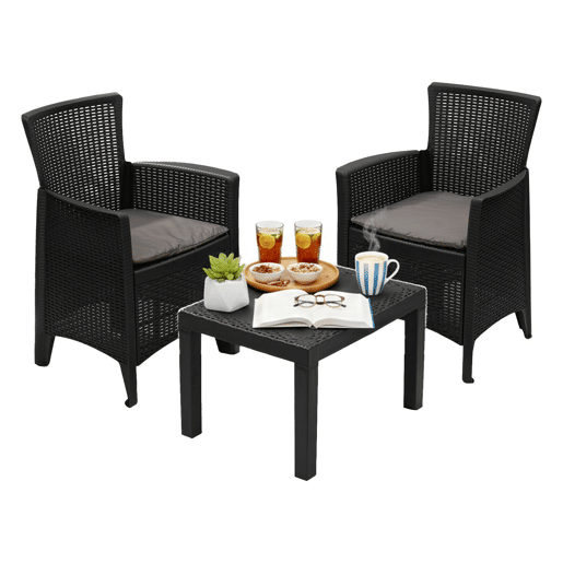 Conjunto de jardim 2 lugares em plástico Conjunto de jardim 2 lugares em plástico