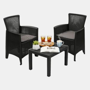 Conjunto de jardim 2 lugares em plástico
