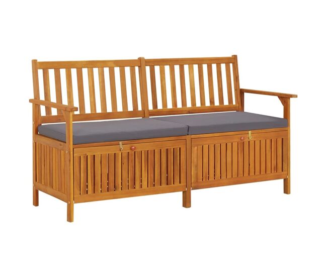 Banco de almacenaje Fels exterior madera de acacia 84x148x62 cm