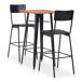 Conjunto de cocina Lena mesa alta + taburetes acero Conjunto de cocina Lena mesa alta + taburetes acero Negro