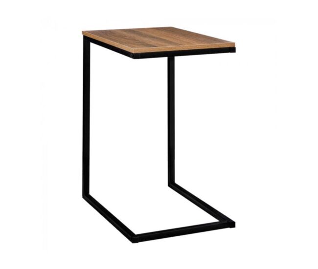 Mesita auxiliar salón negro/madera 66,5x35x45 cm
