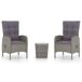 Conjunto de jardín con dos sillones reclinables y mesita Conjunto de jardín con dos sillones reclinables y mesita Gris