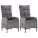 Conjunto de jardín con dos sillones reclinables y mesita Conjunto de jardín con dos sillones reclinables y mesita Gris
