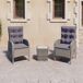 Conjunto de jardín con dos sillones reclinables y mesita Conjunto de jardín con dos sillones reclinables y mesita Gris