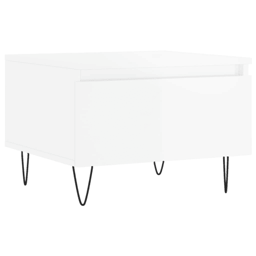 2pcs Mesas de centro, Mesas baixas 50x46x35cm deriv. madeira branco brilhante