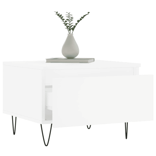 2pcs Mesas de centro, Mesas baixas 50x46x35 cm derivados de madeira branco