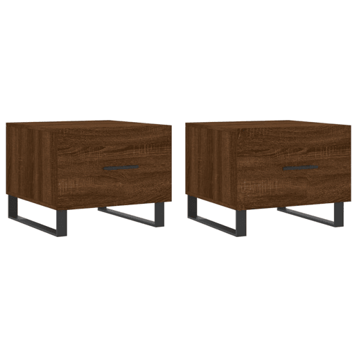2pcs Mesas de centro, Mesas baixas 50x50x40 cm madeira proc. carvalho castanho