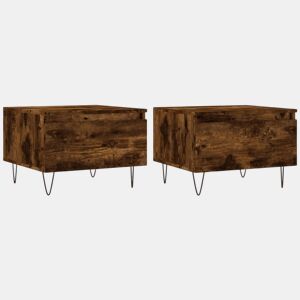 2pcs Mesas de centro, Mesas baixas 50x46x35cm deriv. madeira carvalho fumado