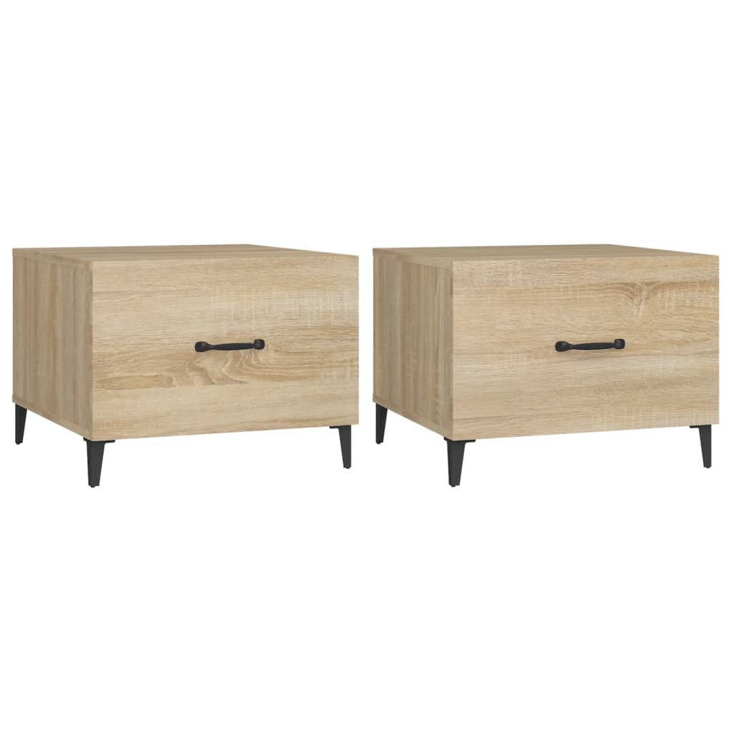 2 uds Mesas de Centro - Mesas de Café 50x50 Madera Clara