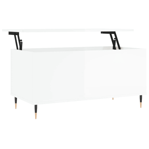 Mesa de Centro, Mesa baixa, 90x44,5x45 cm derivados de madeira branco brilhante