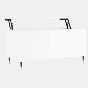 Mesa de Centro, Mesa baixa, 90x44,5x45 cm derivados de madeira branco brilhante