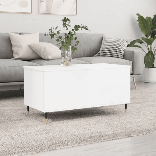Mesa de Centro, Mesa baixa, 90x44,5x45 cm derivados de madeira branco brilhante
