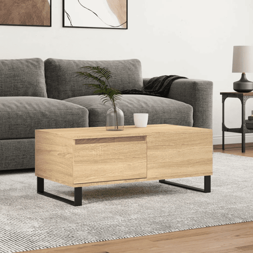 Mesa de Centro, Mesa baixa, 90x50x36,5 cm derivados madeira carvalho sonoma
