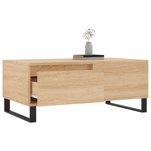 Mesa de Centro, Mesa baixa, 90x50x36,5 cm derivados madeira carvalho sonoma