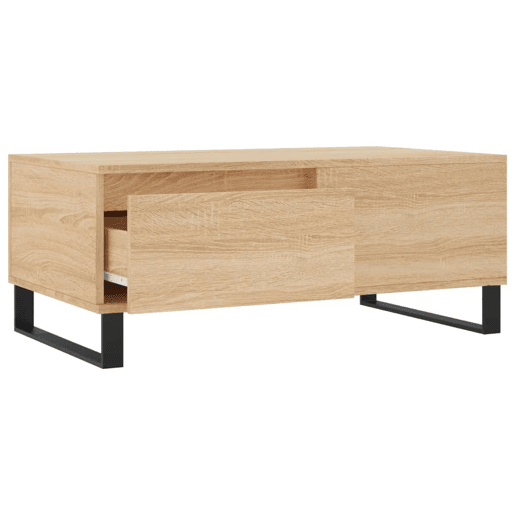 Mesa de Centro, Mesa baixa, 90x50x36,5 cm derivados madeira carvalho sonoma