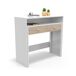 Consola Extraible, Mesa Escritorio Extensible, Mesa Estudio 90x37 Consola Extraible, Mesa Escritorio Extensible, Mesa Estudio 90x37 Blanco/ Madera